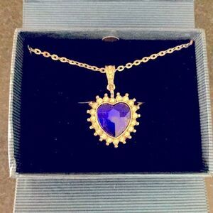 Titanic Heart of the Ocean - Faux Sapphire Blue Heart Necklace